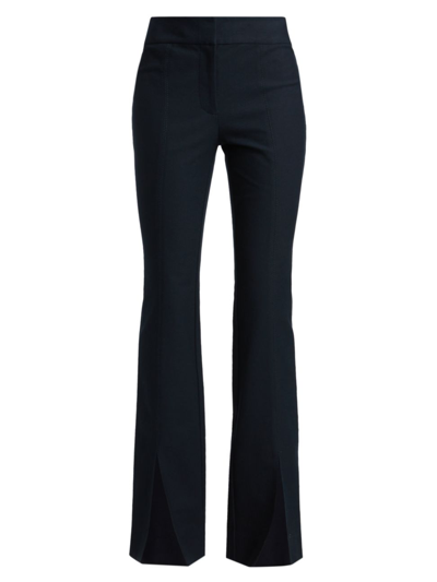 Shop Derek Lam 10 Crosby Women's Maeve Slit-hem Flare Trousers In Midnight