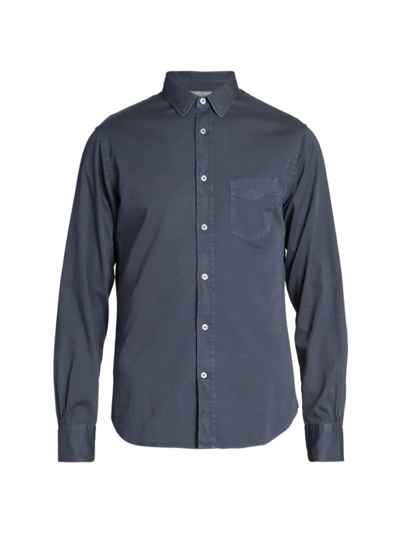 Shop Officine Generale Men's Lipp Pigment-dyed Cotton Twill Shirt In Denim Blue