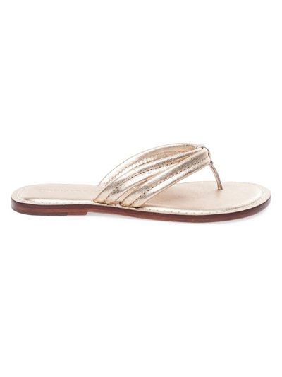 Shop Bernardo Women's Miami Leather Thong Sandals In Distressed Platinum