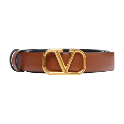 Shop Valentino Vlogo Signature Reversible Belt In Sellerie Noir