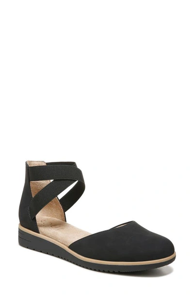 Shop Natural Soul Intro D'orsay Wedge Flat In Black Synthetic Nubuck