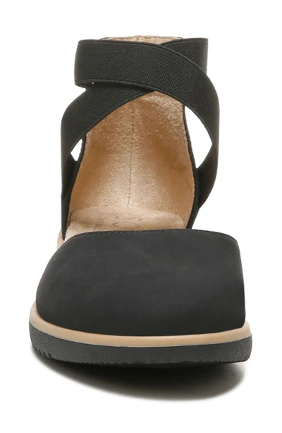 Shop Natural Soul Intro D'orsay Wedge Flat In Black Synthetic Nubuck