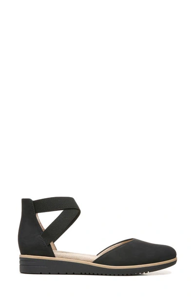 Shop Natural Soul Intro D'orsay Wedge Flat In Black Synthetic Nubuck