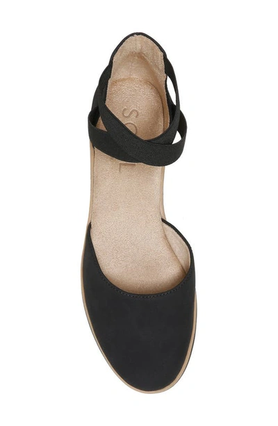 Shop Natural Soul Intro D'orsay Wedge Flat In Black Synthetic Nubuck