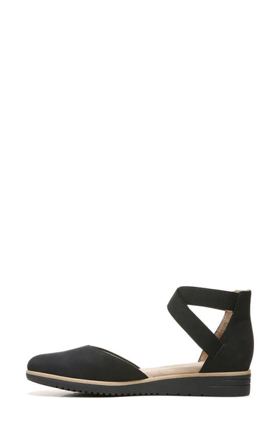 Shop Natural Soul Intro D'orsay Wedge Flat In Black Synthetic Nubuck