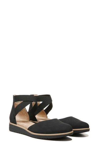 Shop Natural Soul Intro D'orsay Wedge Flat In Black Synthetic Nubuck