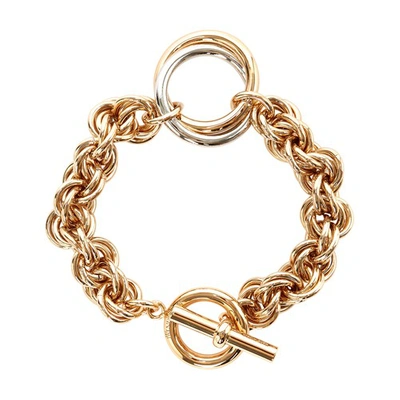 Shop Jw Anderson Oversized Loops Multi-link Bracelet In Gold Silver Tone