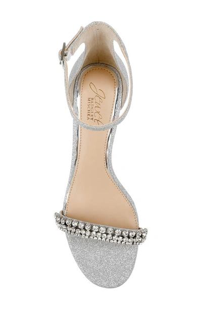 Shop Jewel Badgley Mischka Lora Wedge Sandal In Silver Glitter
