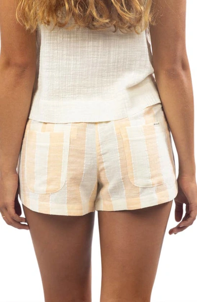 Rip Curl Havana Stripe Cotton & Linen Shorts In Bone