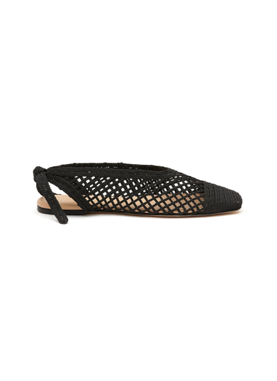 Shop Hereu ‘losia' Knitted Slingback Ballerina Flats In Black