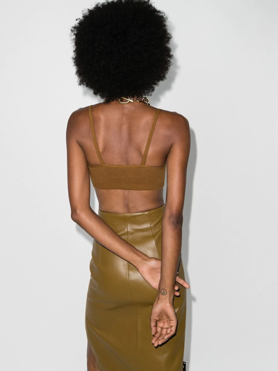 Off-white Fine-knit Strappy Bralette In 6200 Camel No Color