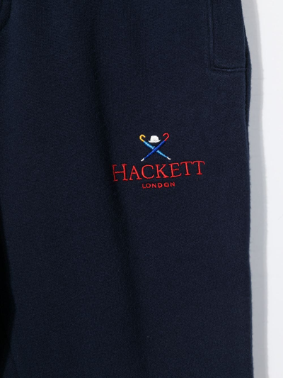 Shop Hackett Logo-print Drawstring Sweatpants In Blue