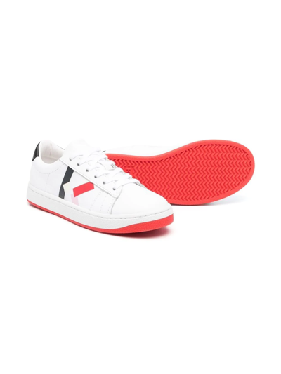 Kenzo Girls Teen White K Logo Trainers In White