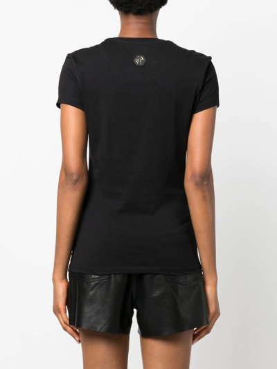 Philipp Plein Skeleton-print Round Neck T-shirt In Black