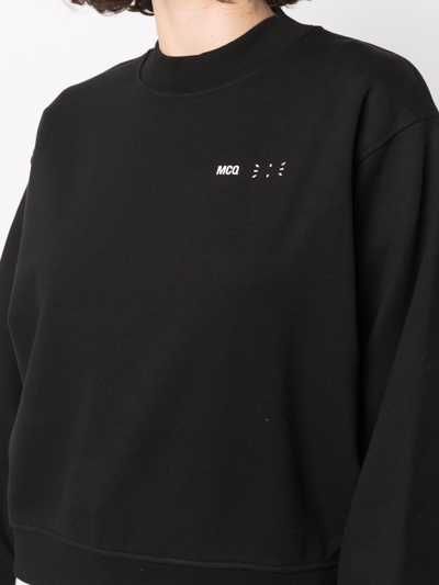 Shop Mcq By Alexander Mcqueen Woman Black Sweatshirt With Logo In Darkest Black