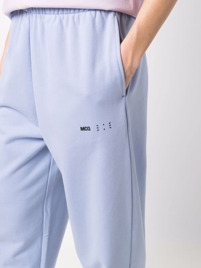 Shop Mcq By Alexander Mcqueen Woman Light Blue Joggers With Logo In Hyper Lilac