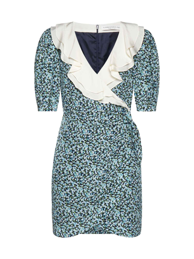 Shop Alessandra Rich Dress In Navy Blue