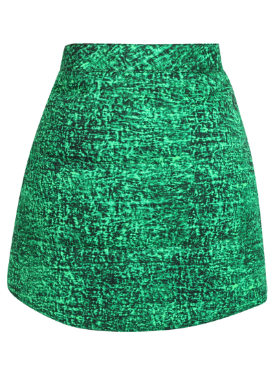 Shop Moncler Genius Printed Cotton Skirt - Moncler Jw Anderson In Green