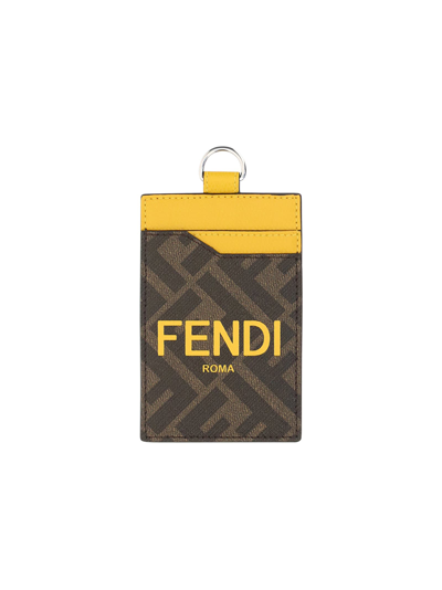 Shop Fendi Card Case In Tbmr/giallo/sunf/may