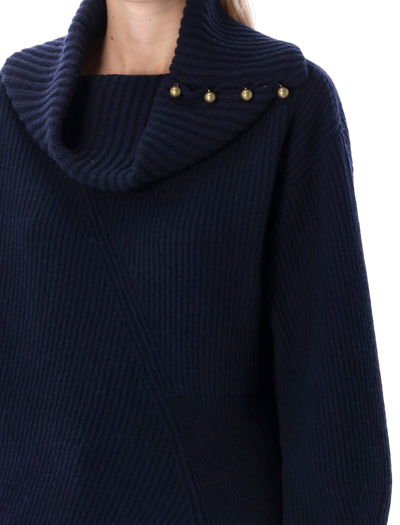 Shop Stella Mccartney 3d Regenerated Sweater In Navy