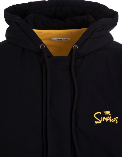 Shop Balenciaga Woman - Black Large Fit Zippered Hoodie With The Simpsons Tm & © 20th Television Motif