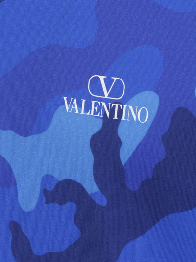 Shop Valentino T-shirt In Camou Blue