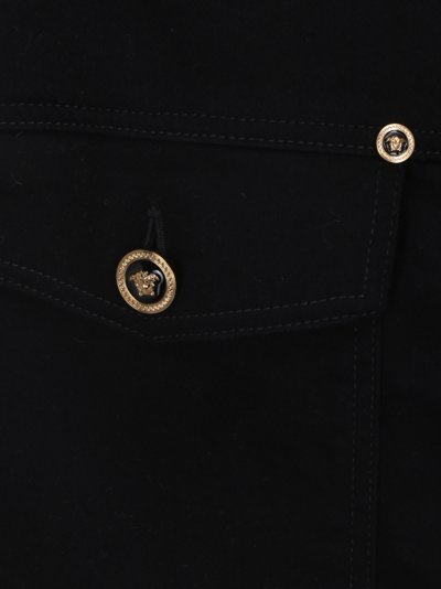 Shop Versace Denim Jacket In Nero