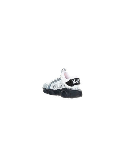 Shop Moschino Orso Sneakers In Mix Bianco