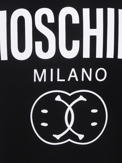Shop Moschino Hoodie In Black/white