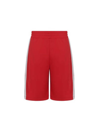 Shop Palm Angels Track Shorts In Red/white