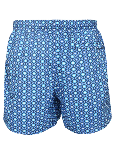 Tagliatore Pattern-print Swim Shorts In Blue