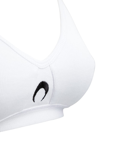 Shop Marine Serre Womens White Organic Cotton Top With Logo Print