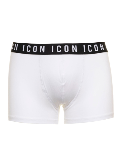 Shop Dsquared2 D-squared2 Mans White Stretch Cotton Briefs With Logo