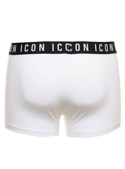 Dsquared2 Logo Boxer Shorts With Elastic Waistband In White