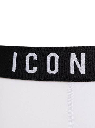 Dsquared2 Logo Boxer Shorts With Elastic Waistband In White