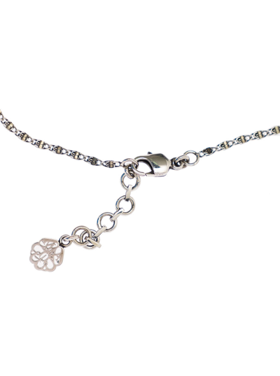 Shop Alexander Mcqueen Womans Brass Chain Necklace With Logo Pendant Detail In Metallic