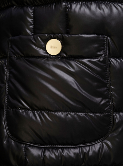 Herno Maria Long Down Jacket In Black Nylon In Black