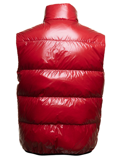 Shop Dsquared2 D-squared2 Mans Shiny Red Nylon Vest With Logo