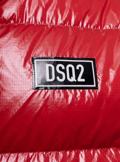 Shop Dsquared2 D-squared2 Mans Shiny Red Nylon Vest With Logo