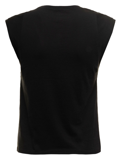 Shop Frame Womans Le High Muscle Black Cotton T-shirt