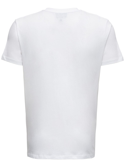 Shop Apc A.p.c Mans White Cotton T-shirt With Logo Print