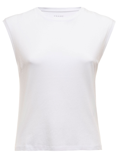 Shop Frame Womans Le High Muscle White Cotton T-shirt