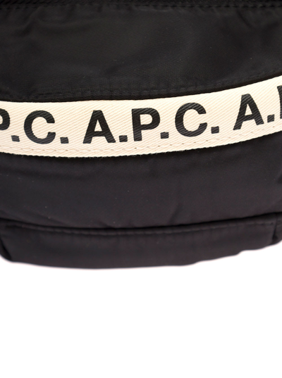 Shop Apc A.p.c Mans Black Banane Black Nylon Bel Bag With Logo