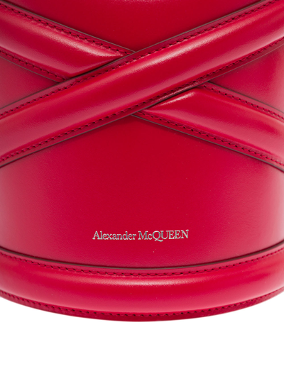 Shop Alexander Mcqueen Womans The Curve Small Red Leather Crossbody Bag