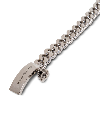 Shop Alexander Mcqueen Mens Identity Chain Brass Bracelet In Metallic