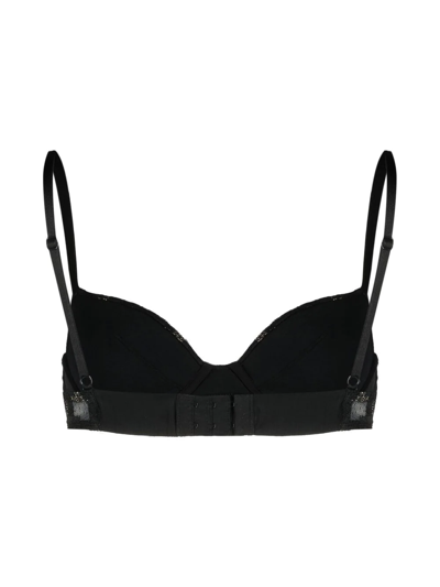 Eres Metallic-threading Embroidered Bra In Black