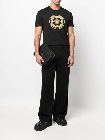 Versace Medusa Head Motif T-shirt In Black