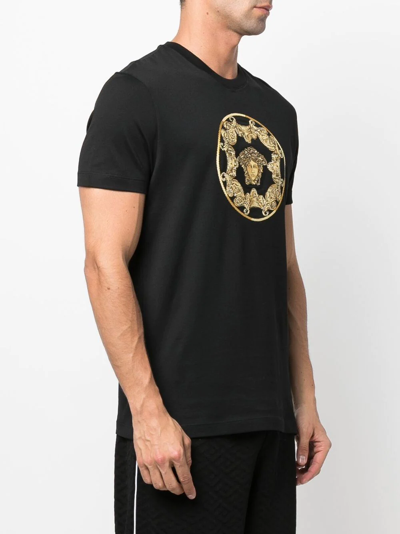 Versace Medusa Head Motif T-shirt In Black