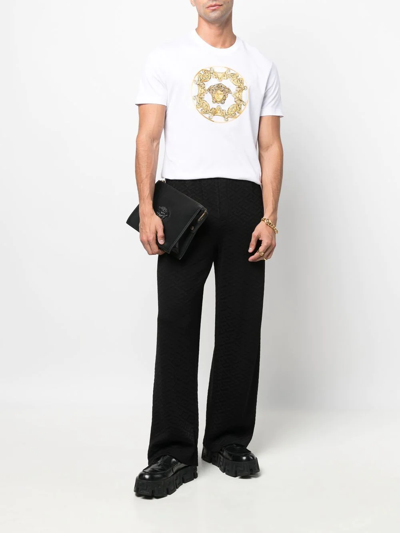 Shop Versace Medusa-print Organic Cotton T-shirt In White