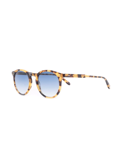 Shop Garrett Leight Carlton Eco Round-frame Sunglasses In Brown